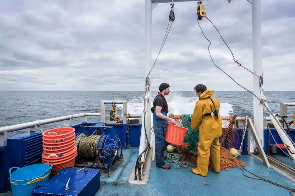 Fishermen on a fishing boat