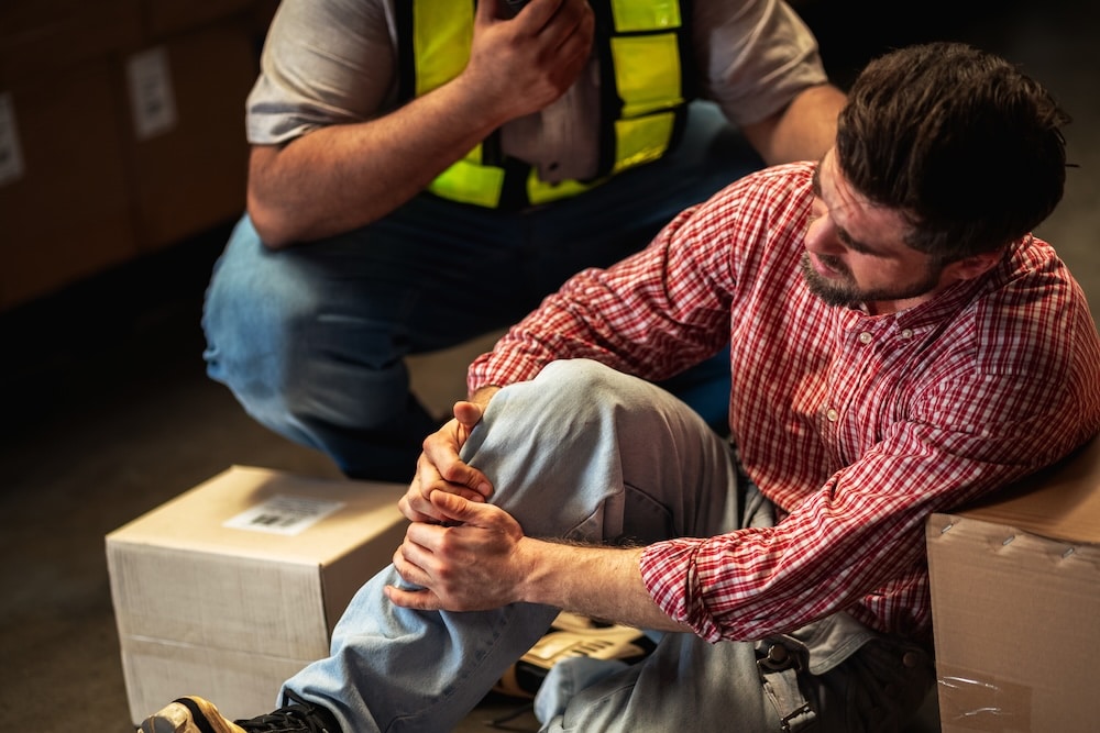 injured worker at an industry plan