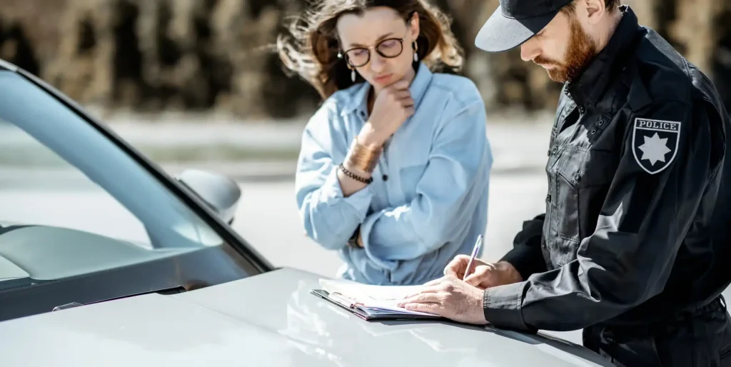 woman-with-police-officer-near-a-car-